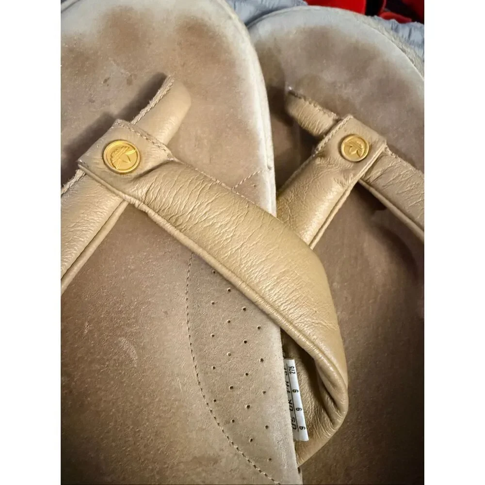 Mens Adidas 3 Stripe Vintage Leather 2004 Sandals Flip Flops - Sz 9 via